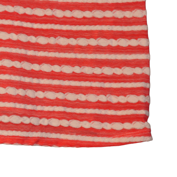 Chicos Knit Top Womens 3 or XL Orange White Ribbon Stretch Short Sleeve - Picture 4 of 11